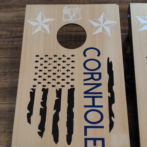 Travel Cornhole Game Set with Blue and Red Bean Bags - Picture 2 of 15